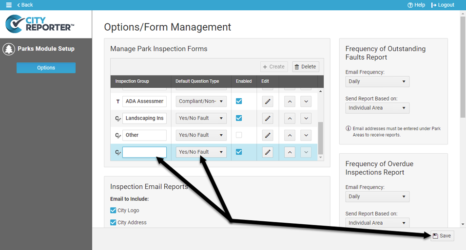 Create groups for forms