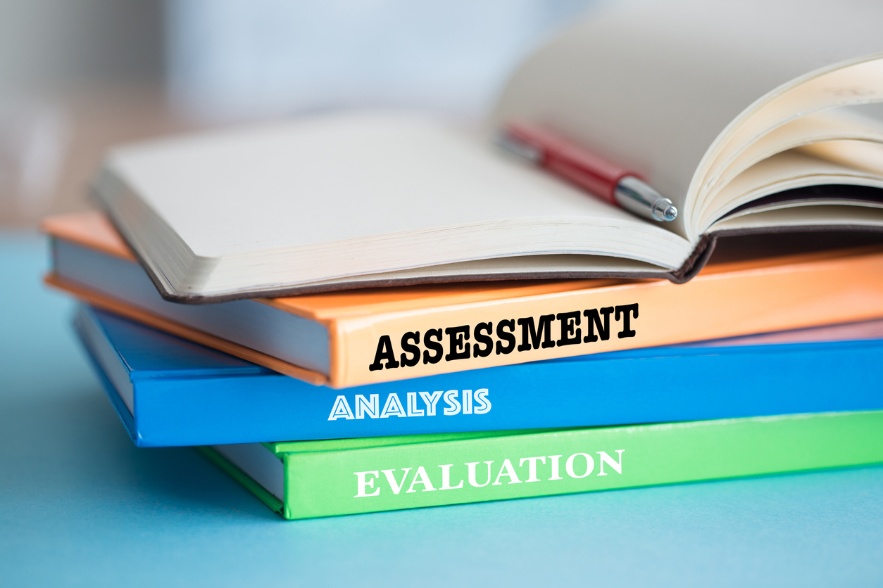 Four books about assessments, analysis, and evaluation