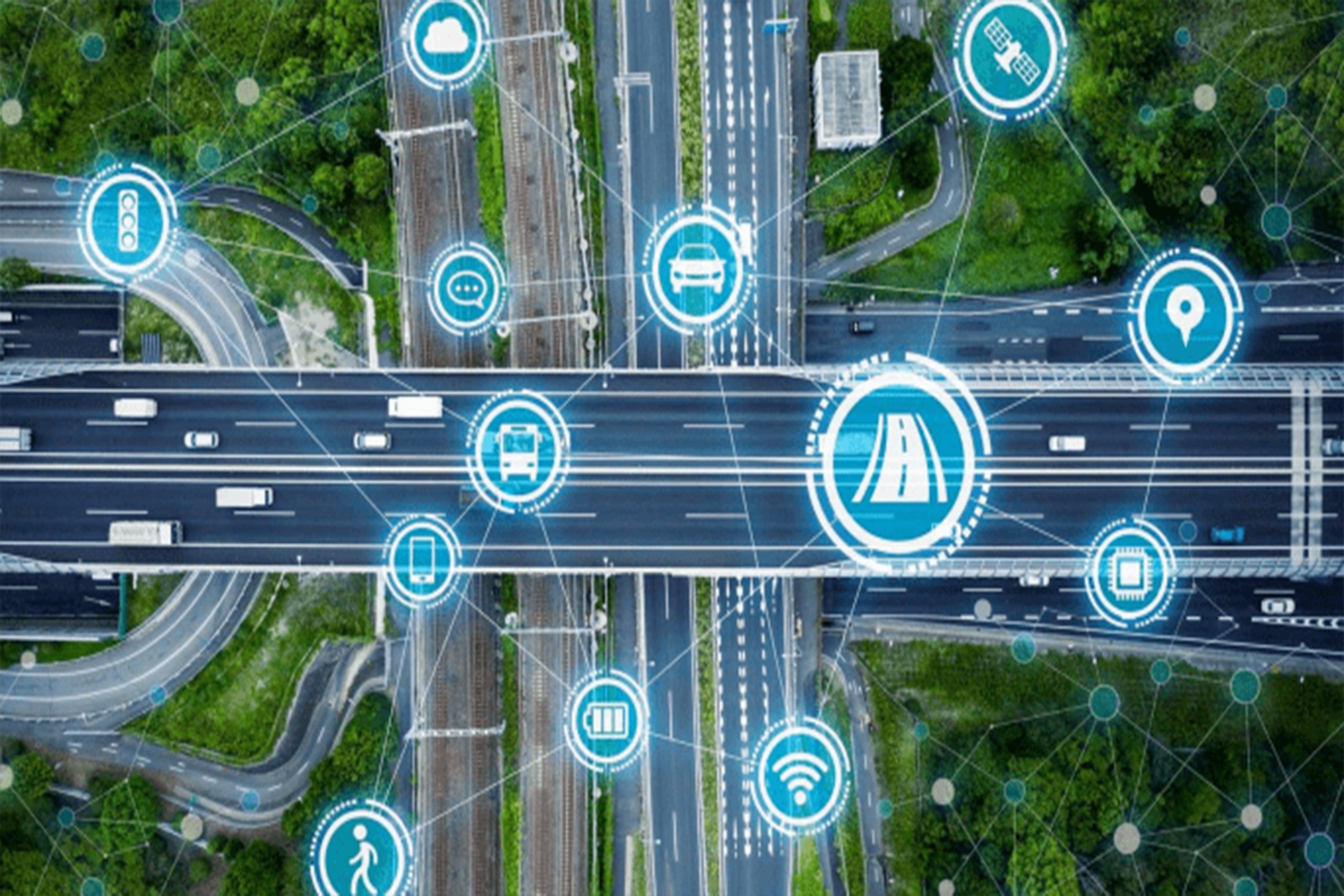 A highway with asset management mapped out digitally