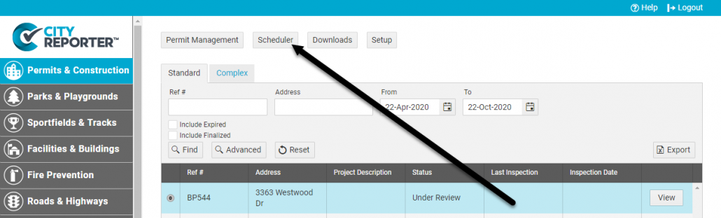 Schedule permit inspection