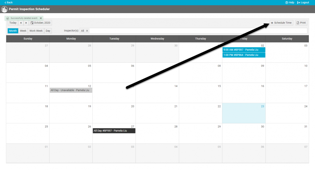 Schedule permit inspection