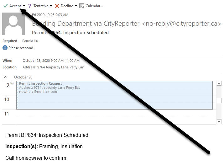 Schedule permit inspection