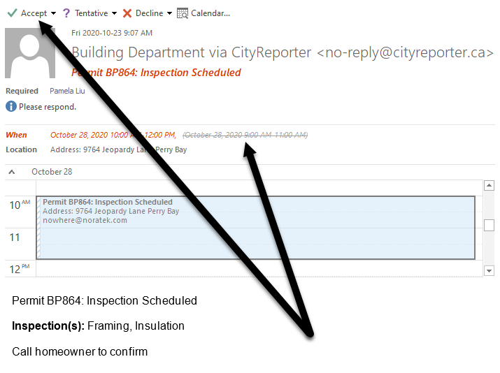 Schedule permit inspection