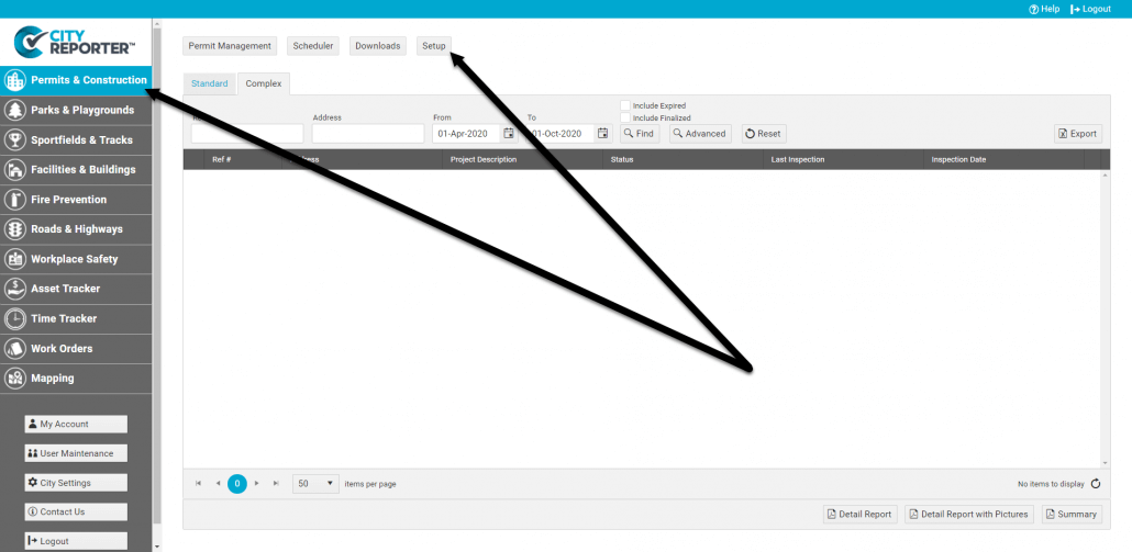 Set up permit portal